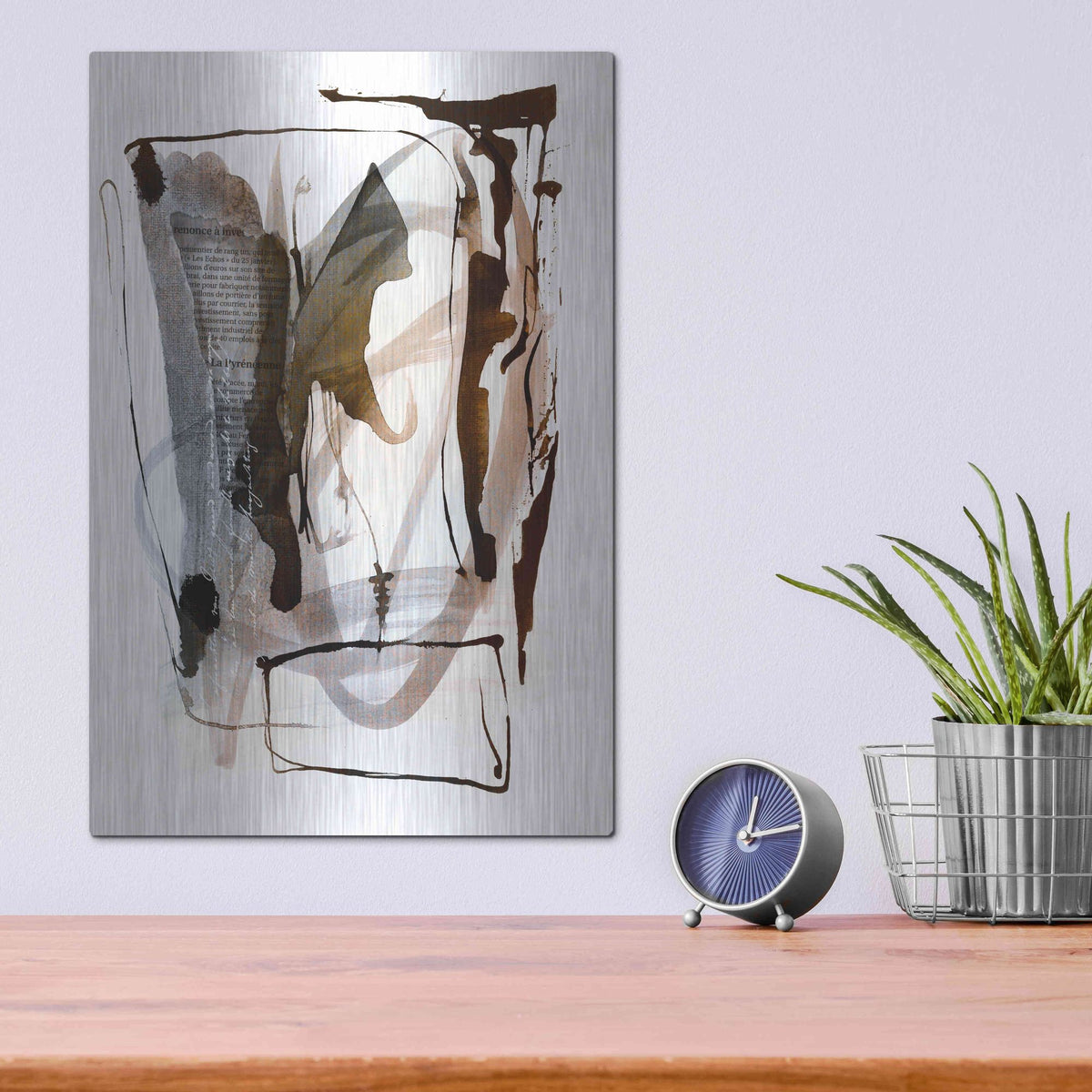 Luxe Metal Art 'Story Of Faith Brown' by Andrea Haase Metal Wall Art,12x16