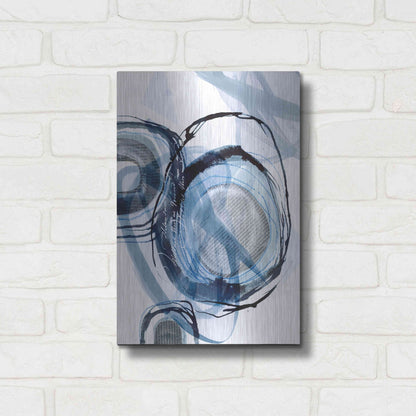 Luxe Metal Art 'Story Of Escape Blue' by Andrea Haase Metal Wall Art,12x16