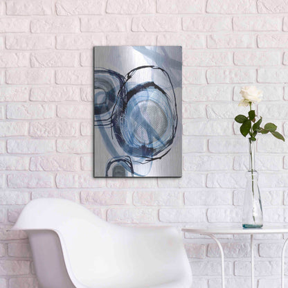 Luxe Metal Art 'Story Of Escape Blue' by Andrea Haase Metal Wall Art,16x24