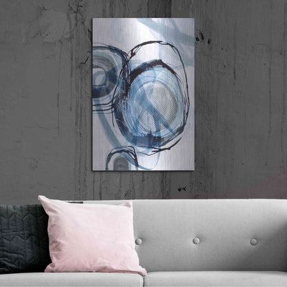 Luxe Metal Art 'Story Of Escape Blue' by Andrea Haase Metal Wall Art,24x36