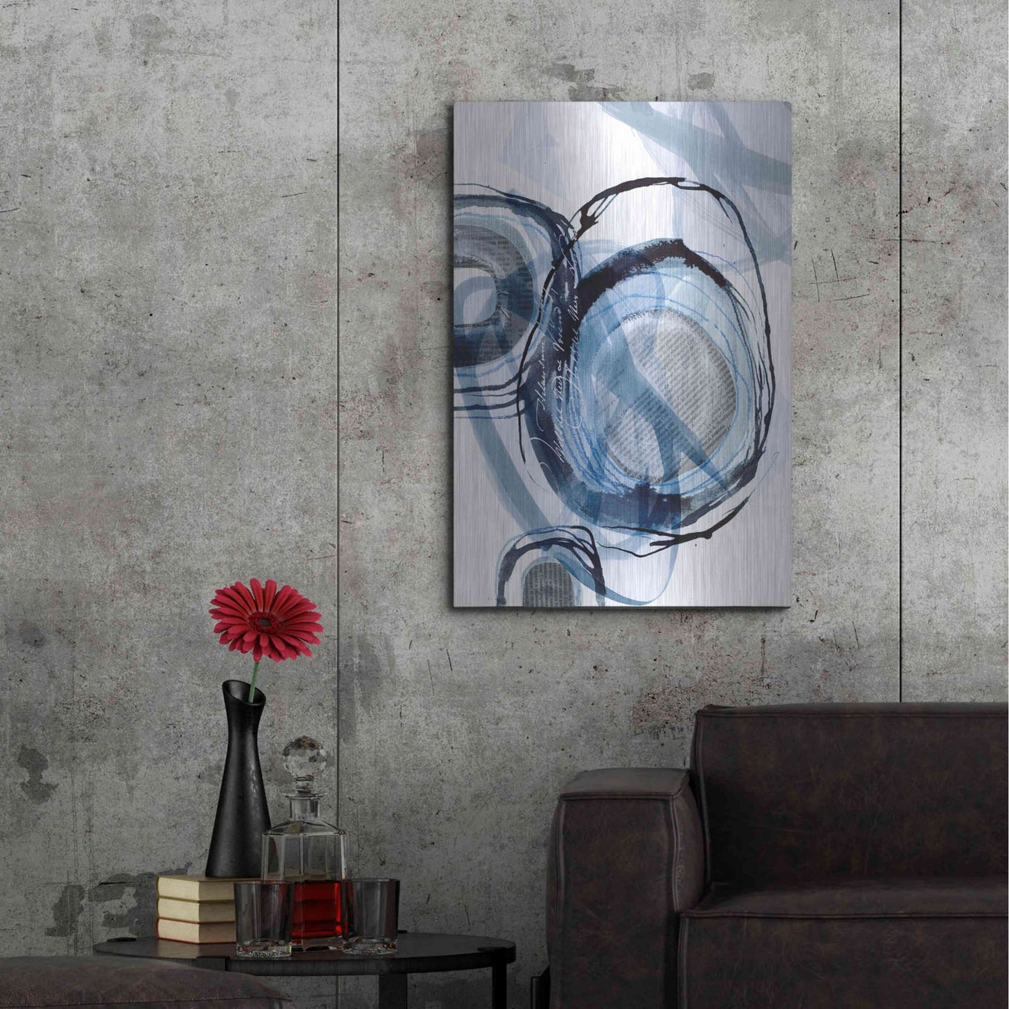 Luxe Metal Art 'Story Of Escape Blue' by Andrea Haase Metal Wall Art,24x36