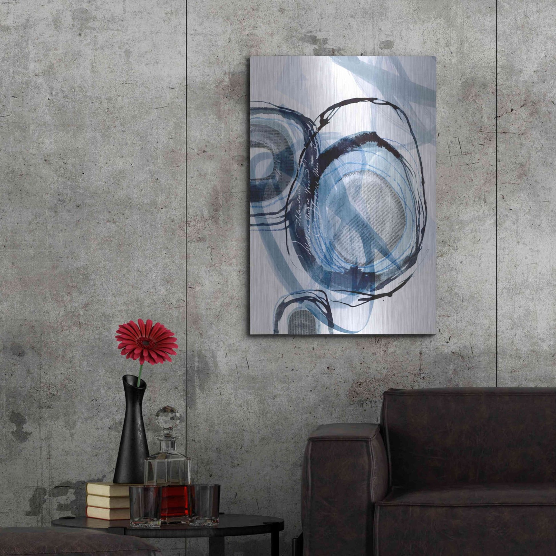 Luxe Metal Art 'Story Of Escape Blue' by Andrea Haase Metal Wall Art,24x36