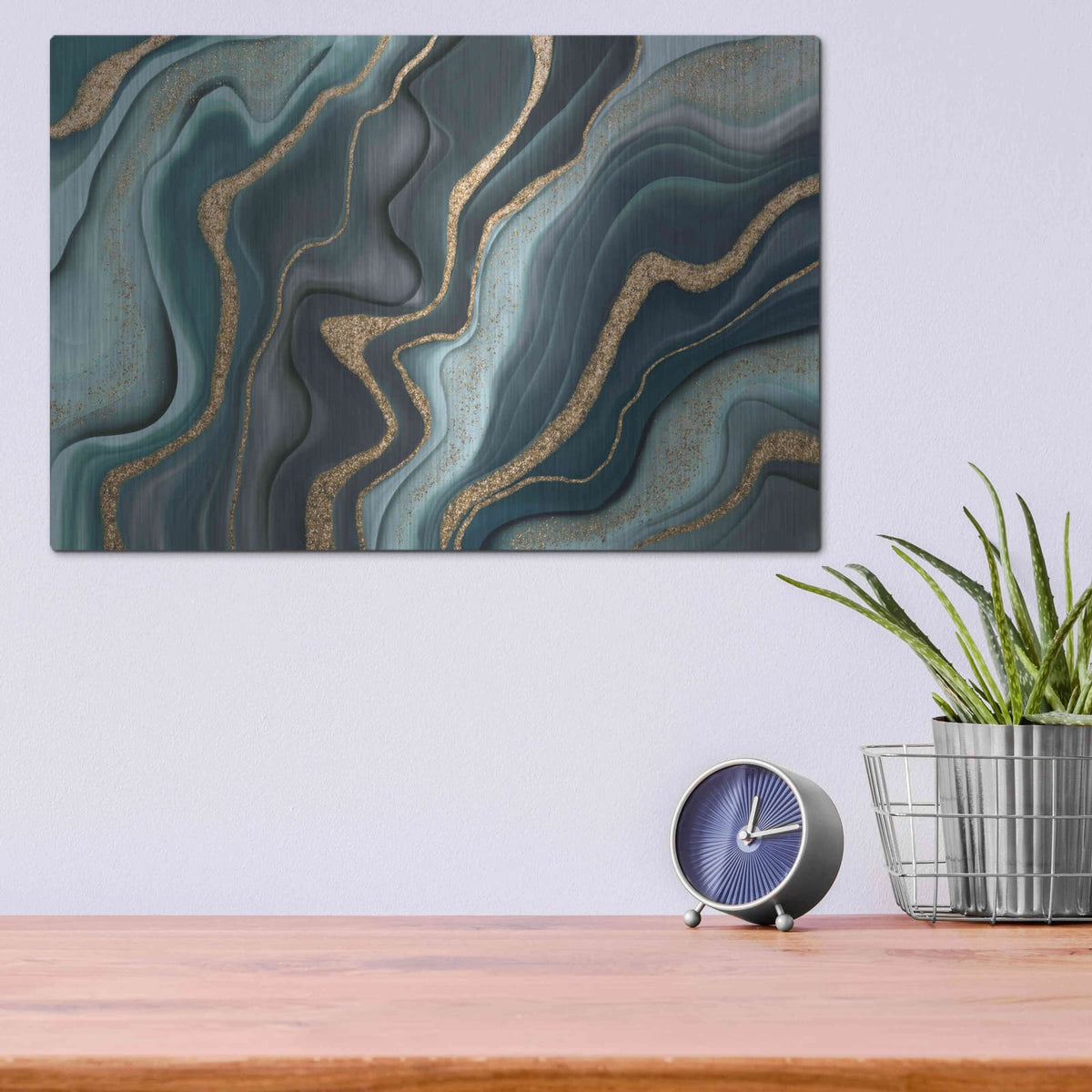 'Marbled Ink' by Andrea Haase – Metal Wall Art, 16x12 room view