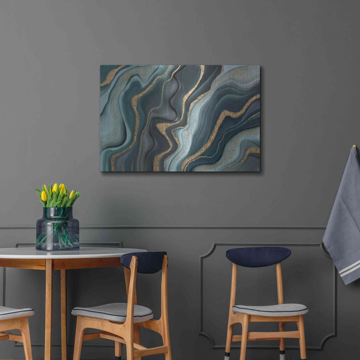 'Marbled Ink' by Andrea Haase – Metal Wall Art, 36x24 room view