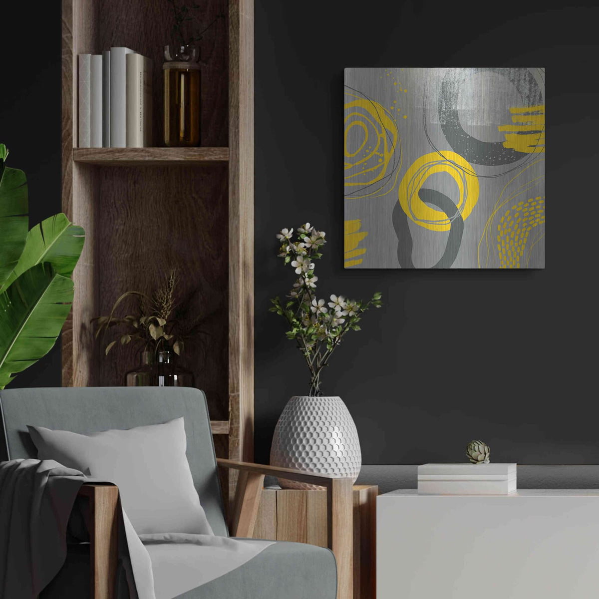 'Abstract Summer Fun' by Andrea Haase – Metal Wall Art, 24x24 room view