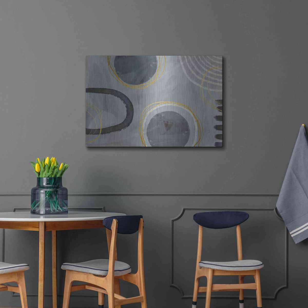 'Golden Line Intention' by Andrea Haase – Metal Wall Art, 36x24 room view