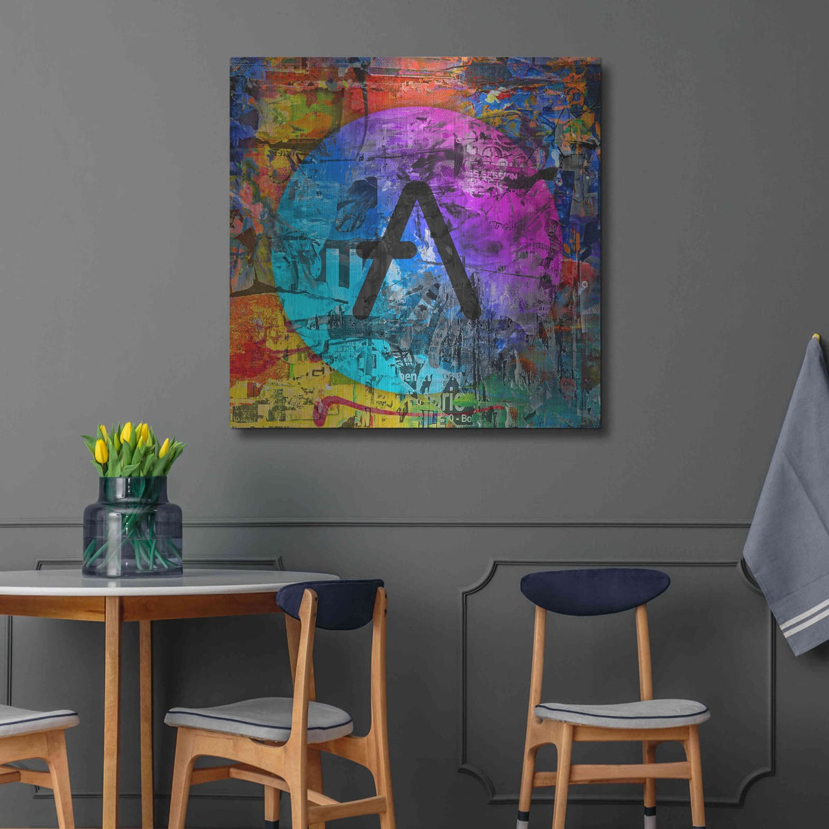 'Aave Crypto In Color' by Valentyn Artemenko – Metal Wall Art, 36x36 room view