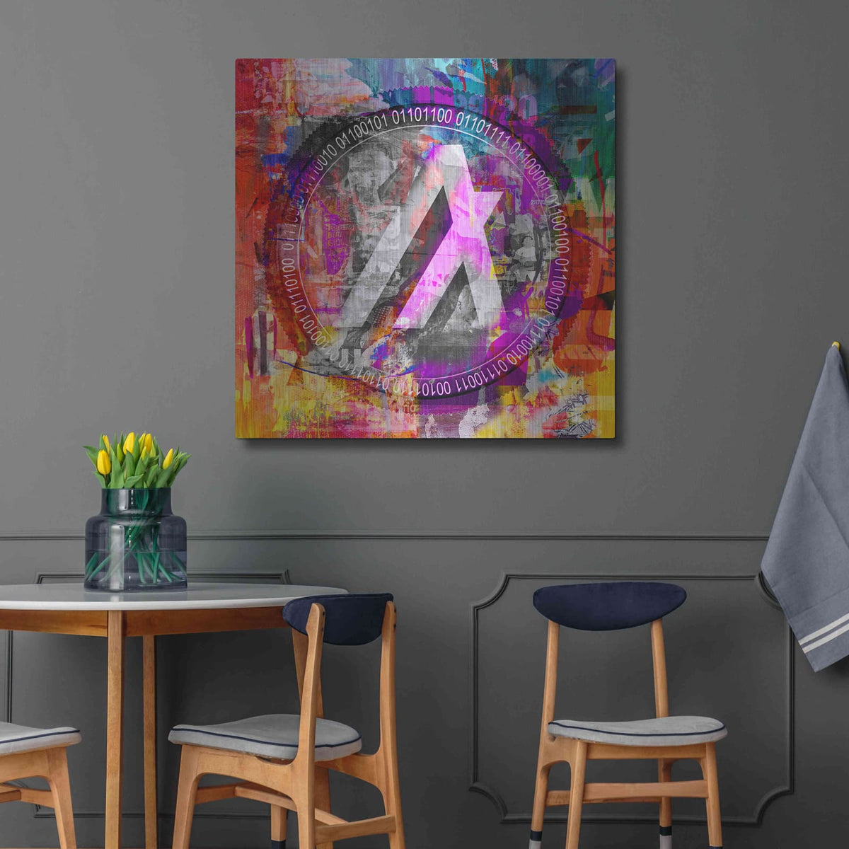 'Algo Algorand Crypto In Color' by Valentyn Artemenko – Metal Wall Art, 36x36 room view