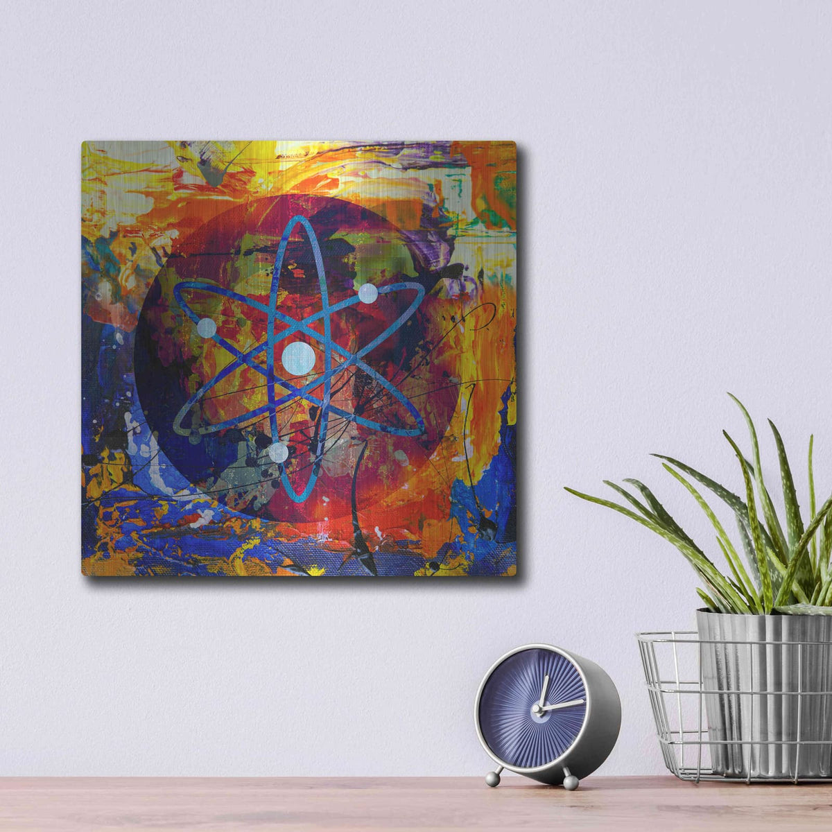 'Atom Cosmos Crypto In Color' by Valentyn Artemenko – Metal Wall Art, 12x12 room view