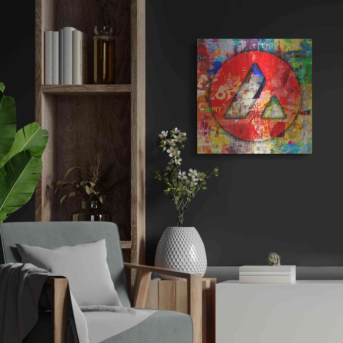 'Avax Avalanche Crypto In Color' by Valentyn Artemenko – Metal Wall Art, 24x24 room view