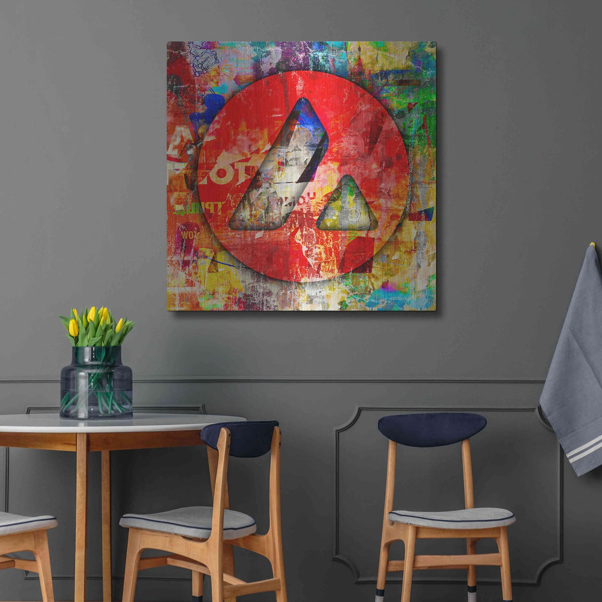 'Avax Avalanche Crypto In Color' by Valentyn Artemenko – Metal Wall Art, 36x36 room view