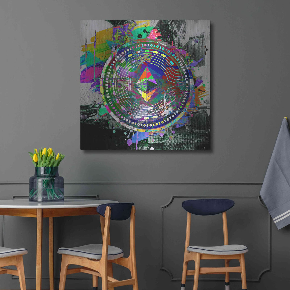 'Ethereum The Predator' by Valentyn Artemenko – Metal Wall Art, 36x36 room view