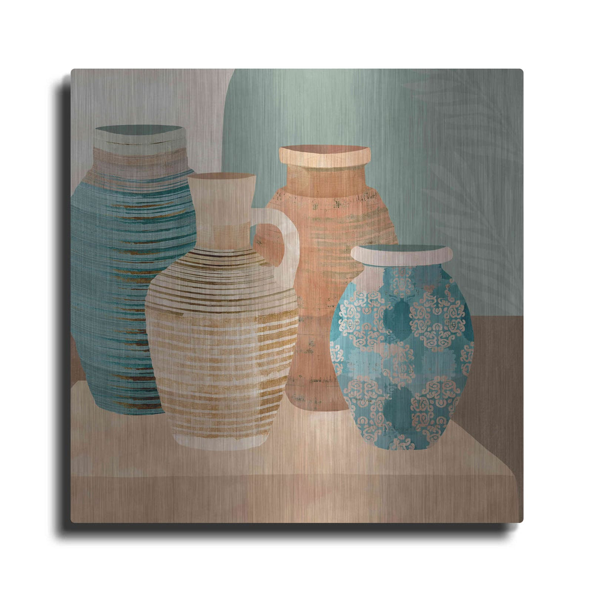 'Earthenware Pots I' by Flora Kouta – Metal Wall Art