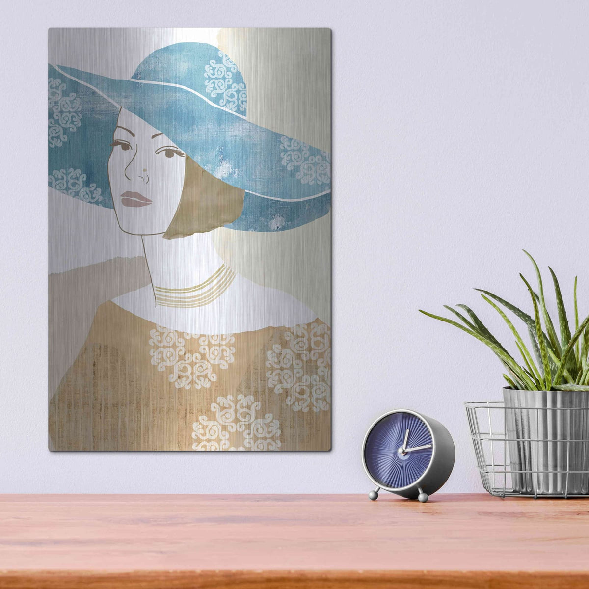 'Chapeau Boho II' by Flora Kouta – Metal Wall Art, 12x16 room view
