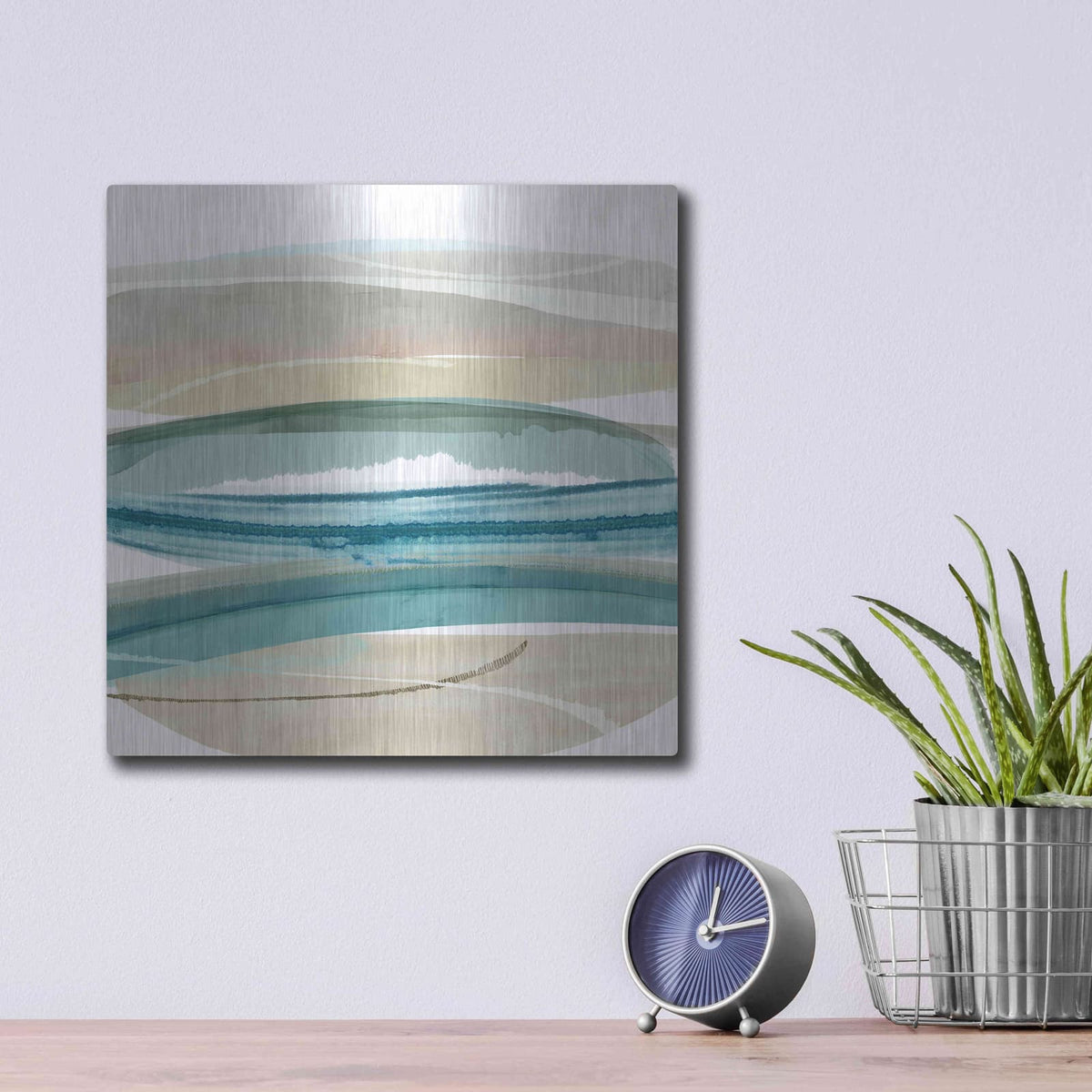 'Cirrus Flow IV' by Flora Kouta – Metal Wall Art, 12x12 room view
