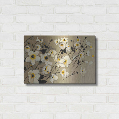 Luxe Metal Art 'Anemones Japonaises Blancs' by Shirley Novak, Metal Wall Art,24x16