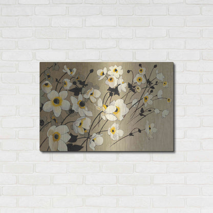 Luxe Metal Art 'Anemones Japonaises Blancs' by Shirley Novak, Metal Wall Art,36x24