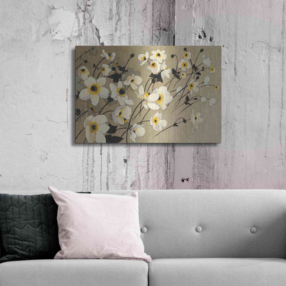 Luxe Metal Art 'Anemones Japonaises Blancs' by Shirley Novak, Metal Wall Art,36x24