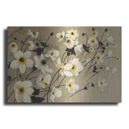 Luxe Metal Art 'Anemones Japonaises Blancs' by Shirley Novak, Metal Wall Art