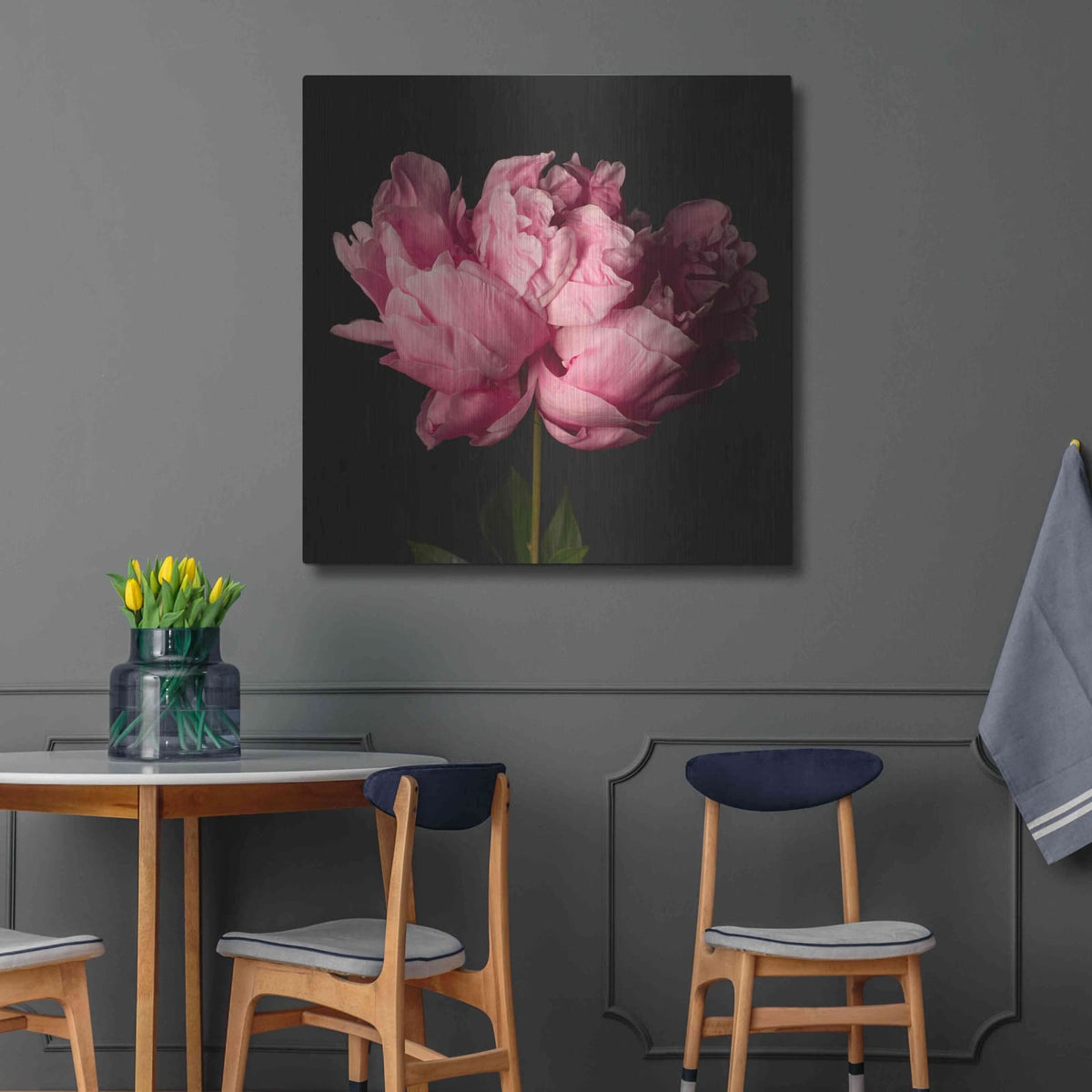 'Perfect Peony' by Leah McLean – Metal Wall Art, 36x36 room view