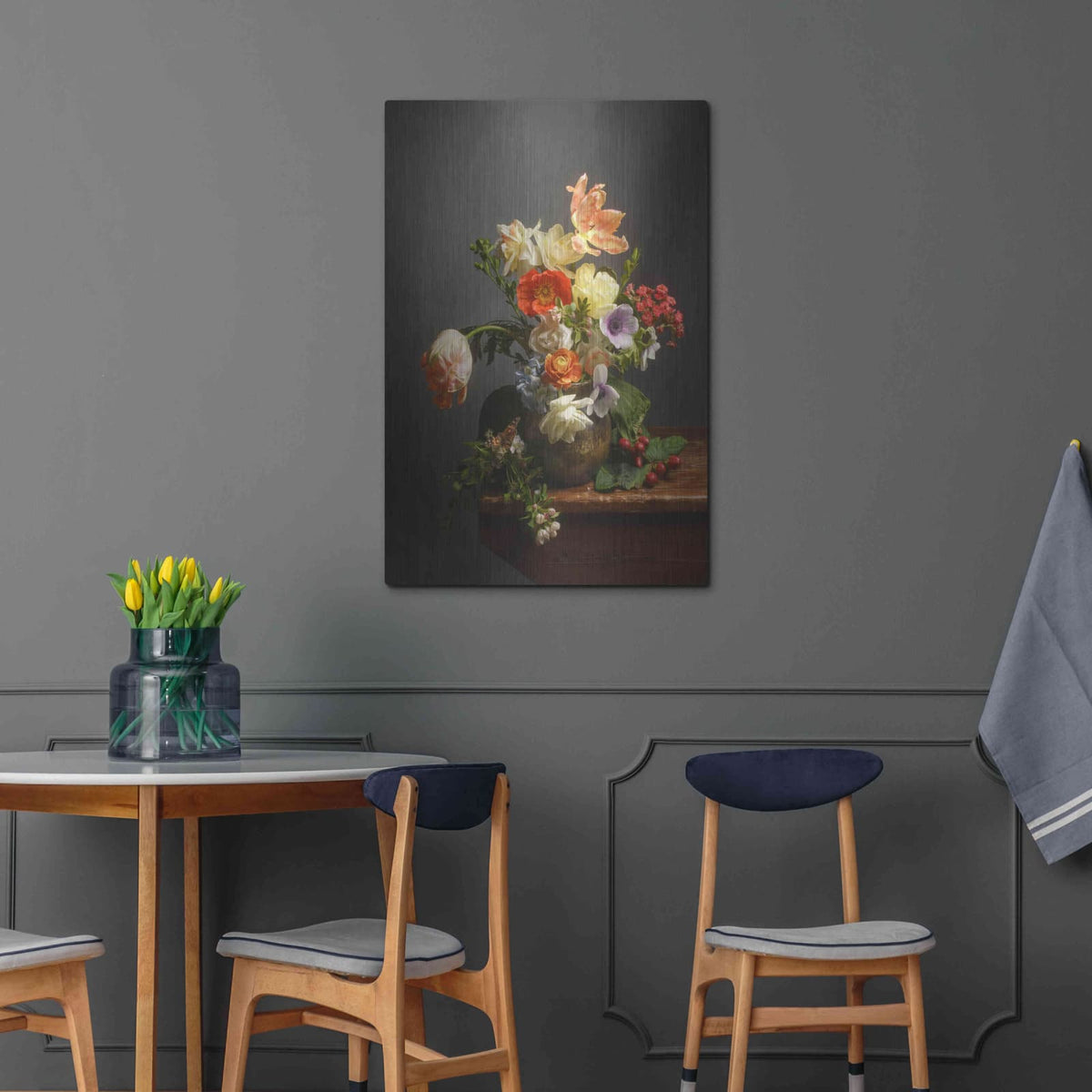 'A Study On Tulips' by Leah McLean – Metal Wall Art, 24x36 room view
