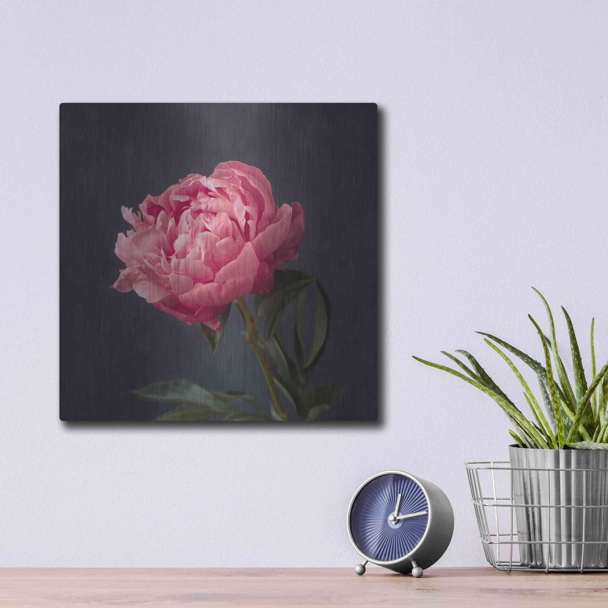 'Perfectly Pink' by Leah McLean – Metal Wall Art, 12x12 room view