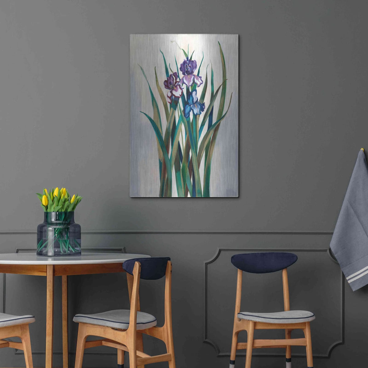 'Iris Jewels' by Louise Montillio – Metal Wall Art, 24x36 room view