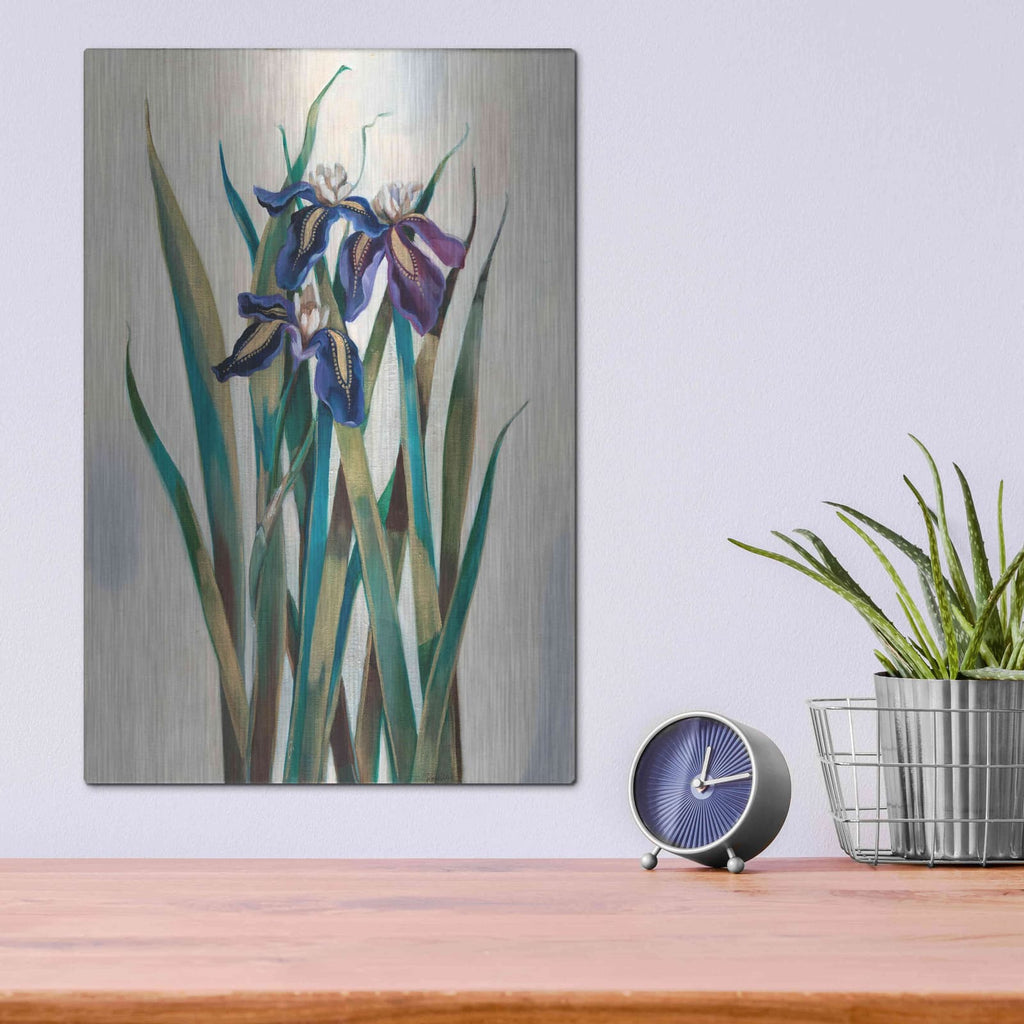 'Iris Inlay' by Louise Montillio – Metal Wall Art, 12x16 room view