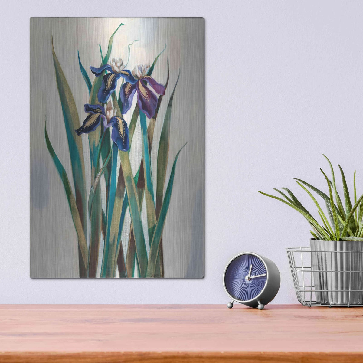 'Iris Inlay' by Louise Montillio – Metal Wall Art, 12x16 room view