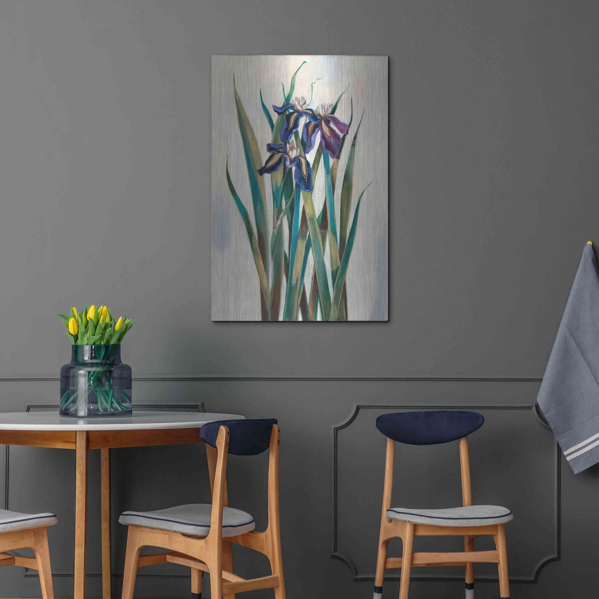 'Iris Inlay' by Louise Montillio – Metal Wall Art, 24x36 room view