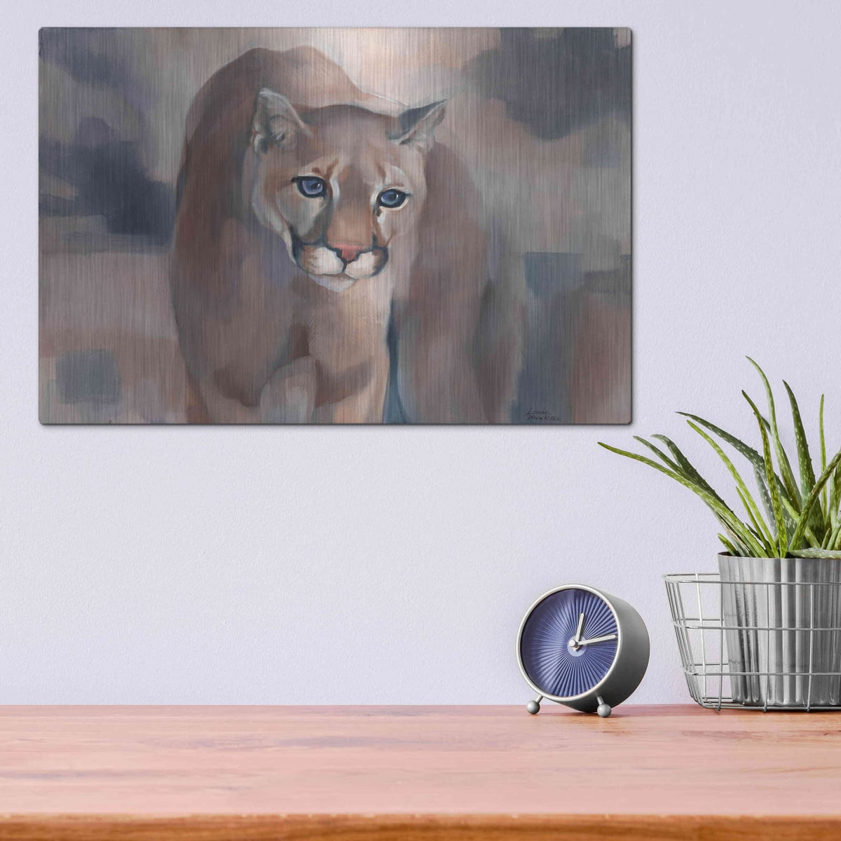 'Big Soft Kitty' by Louise Montillio – Metal Wall Art, 16x12 room view