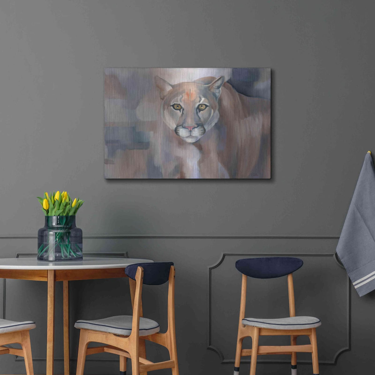 'Big King Kitty' by Louise Montillio – Metal Wall Art, 36x24 room view