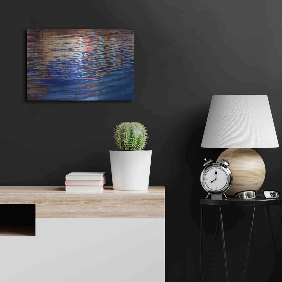 'Dockside Waterlight' by Louise Montillio – Metal Wall Art, 24x16 room view