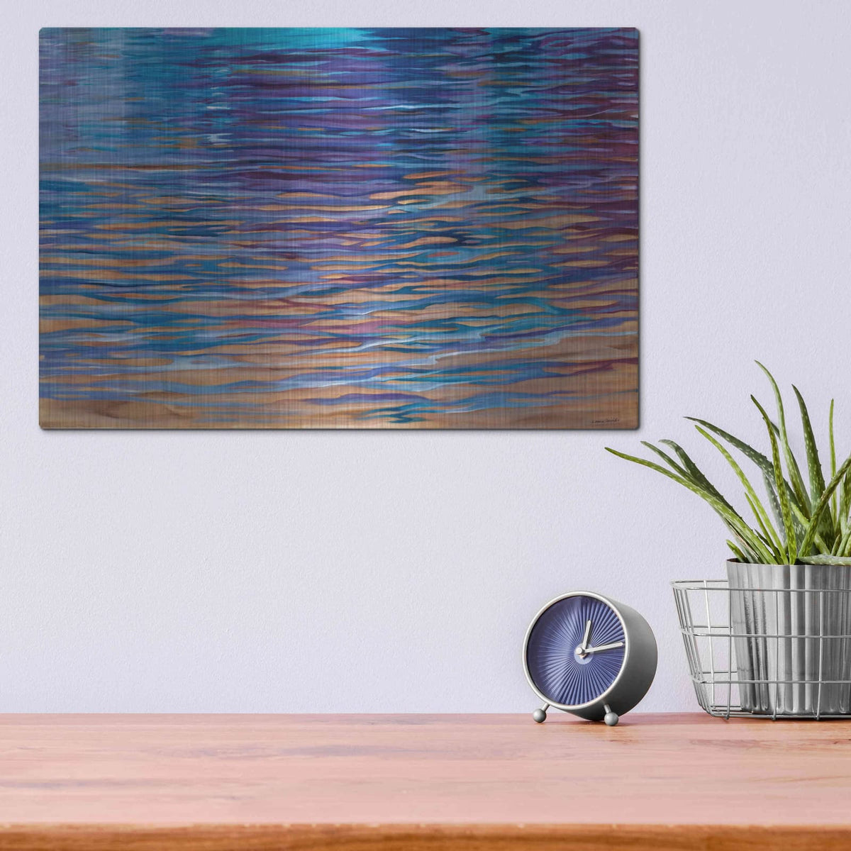 'Beachside Waterlight' by Louise Montillio – Metal Wall Art, 16x12 room view