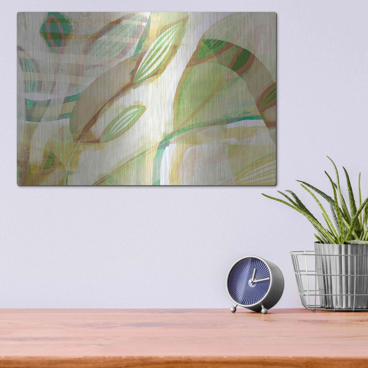 'Tangled Leaves' by Delores Naskrent – Metal Wall Art, 16x12 room view