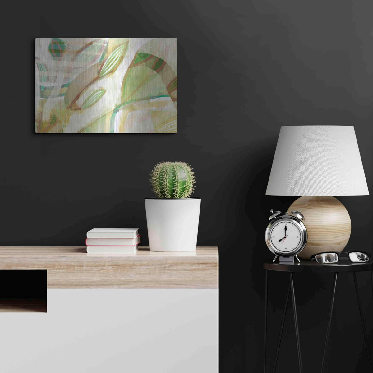 'Tangled Leaves' by Delores Naskrent – Metal Wall Art, 24x16 room view
