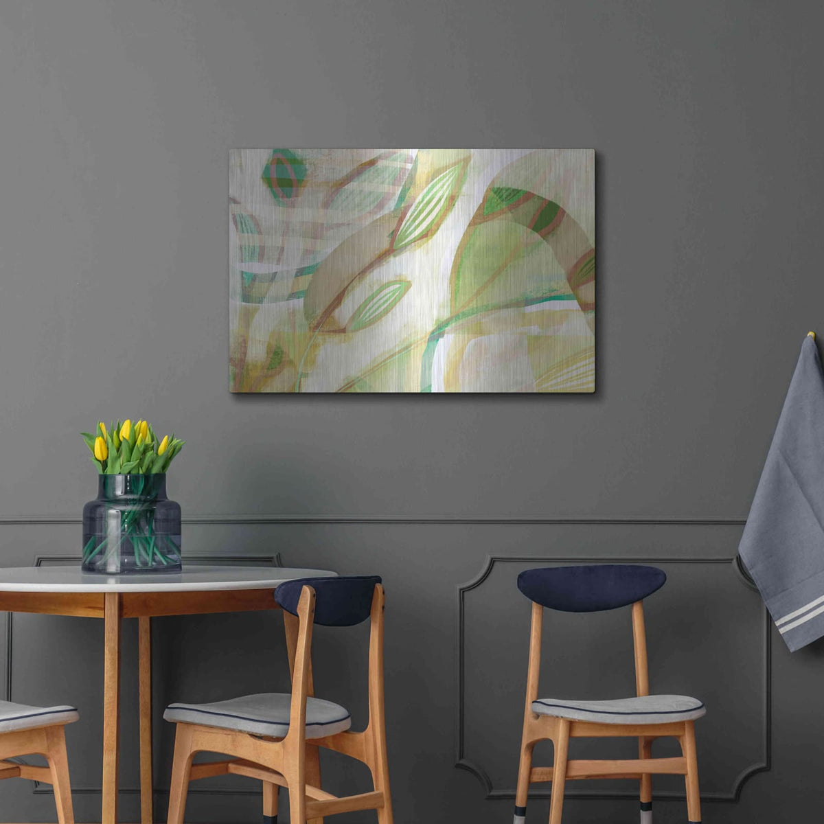 'Tangled Leaves' by Delores Naskrent – Metal Wall Art, 36x24 room view