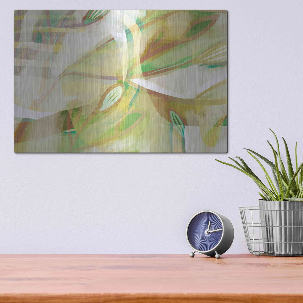 'Dusty Foliage' by Delores Naskrent – Metal Wall Art, 16x12 room view
