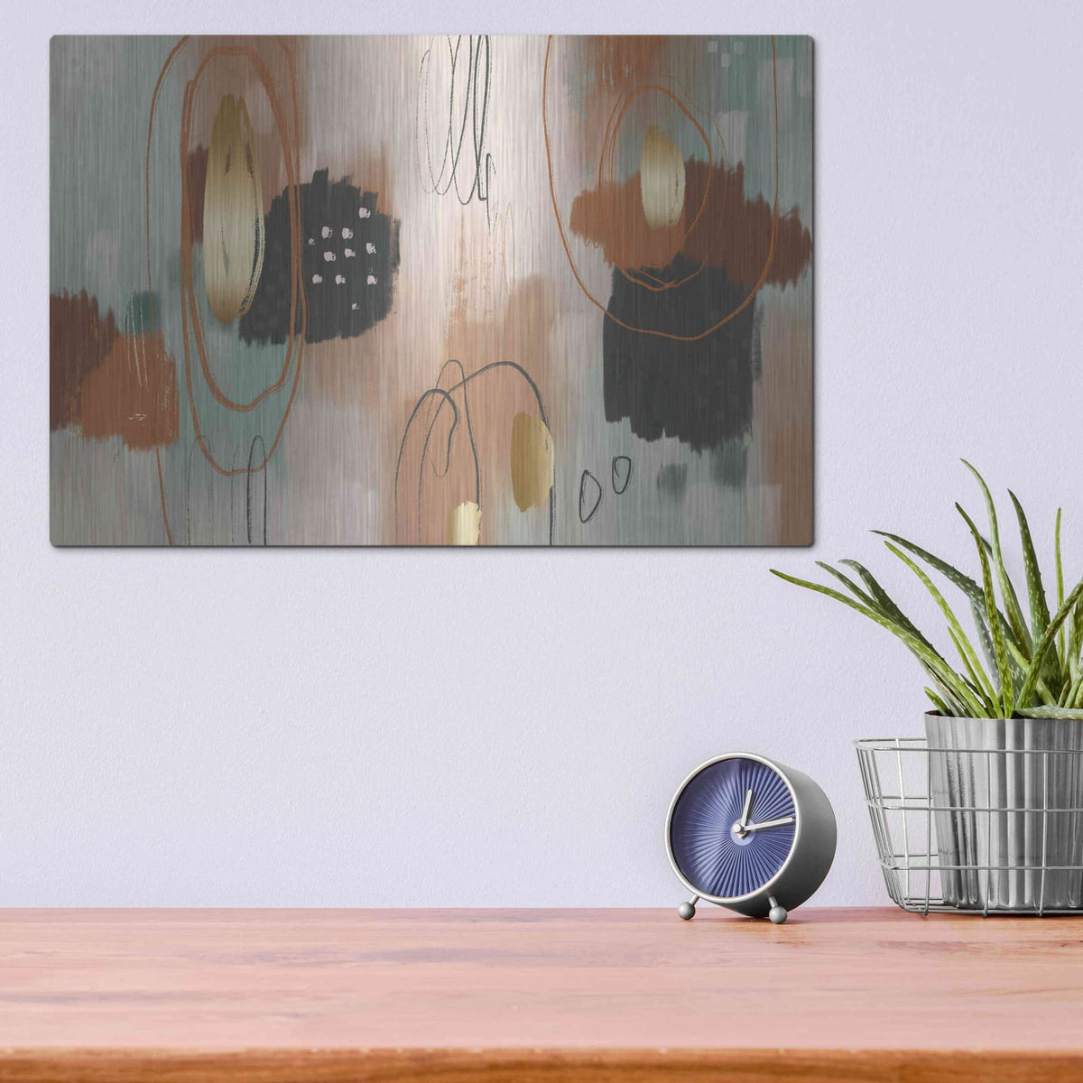 'Baked Clay' by Delores Naskrent – Metal Wall Art, 16x12 room view