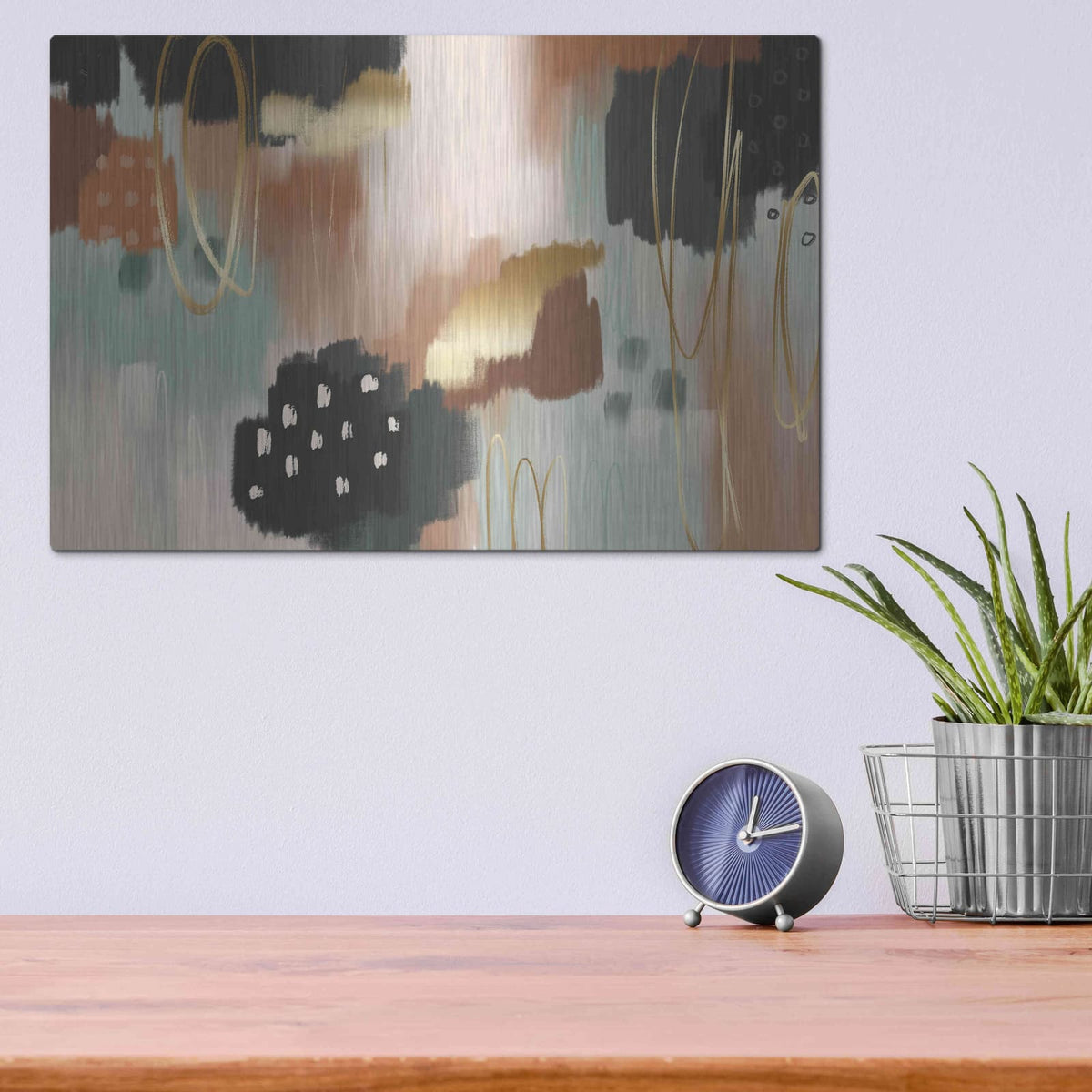 'Brookside Sage' by Delores Naskrent – Metal Wall Art, 16x12 room view