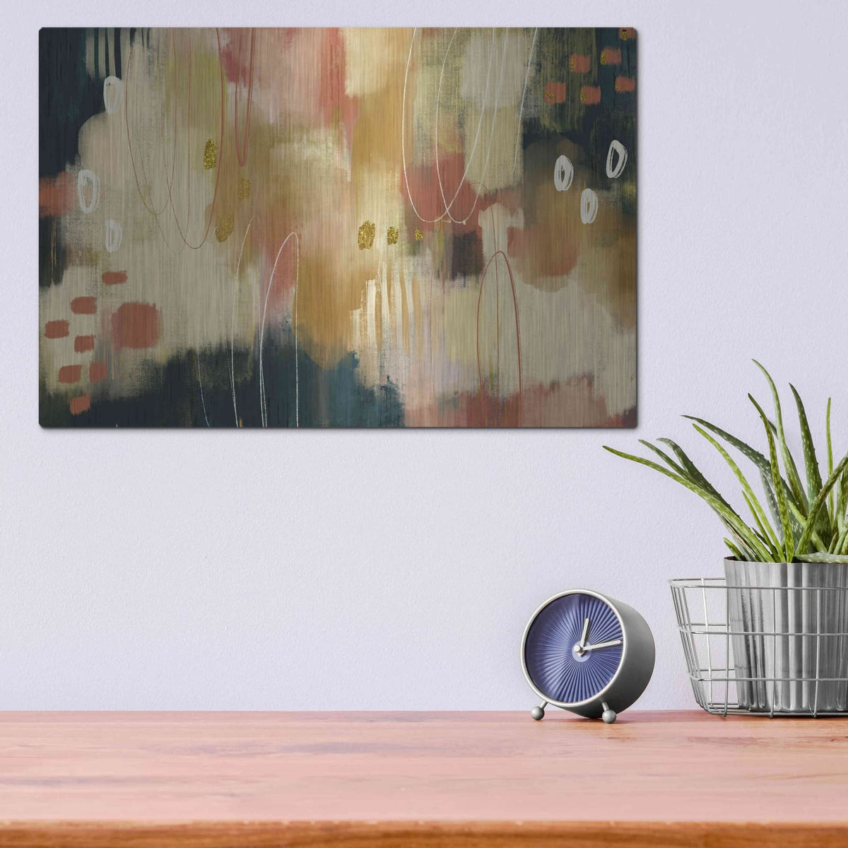 'Umber Embers' by Delores Naskrent – Metal Wall Art, 16x12 room view