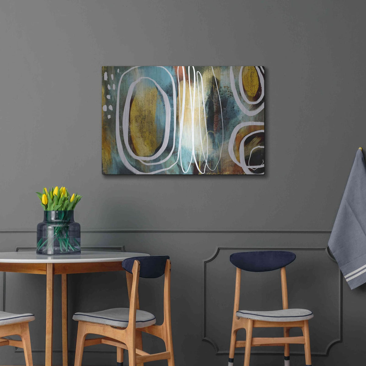 'Vintage Jewels' by Delores Naskrent – Metal Wall Art, 36x24 room view