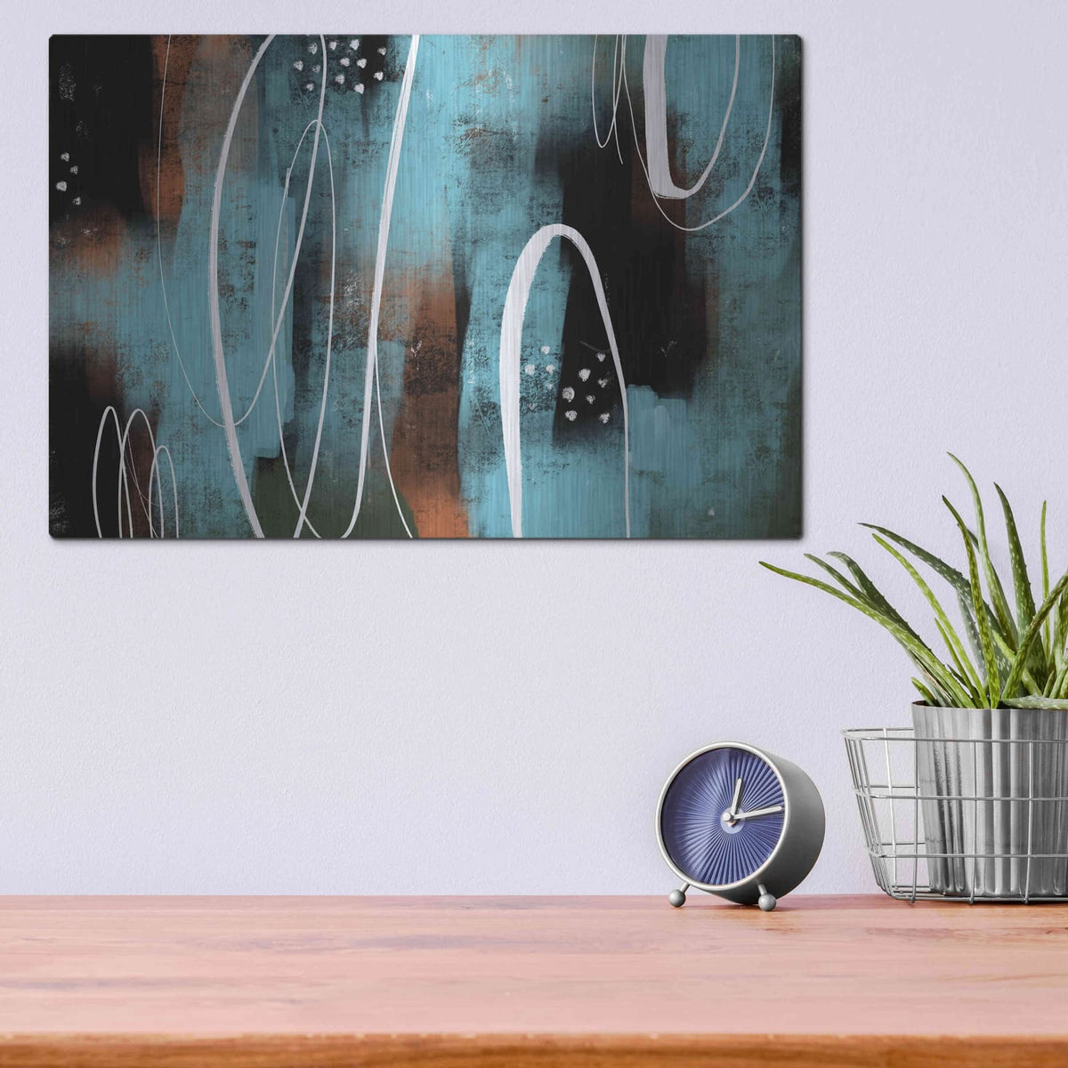 'Aged Iron' by Delores Naskrent – Metal Wall Art, 16x12 room view