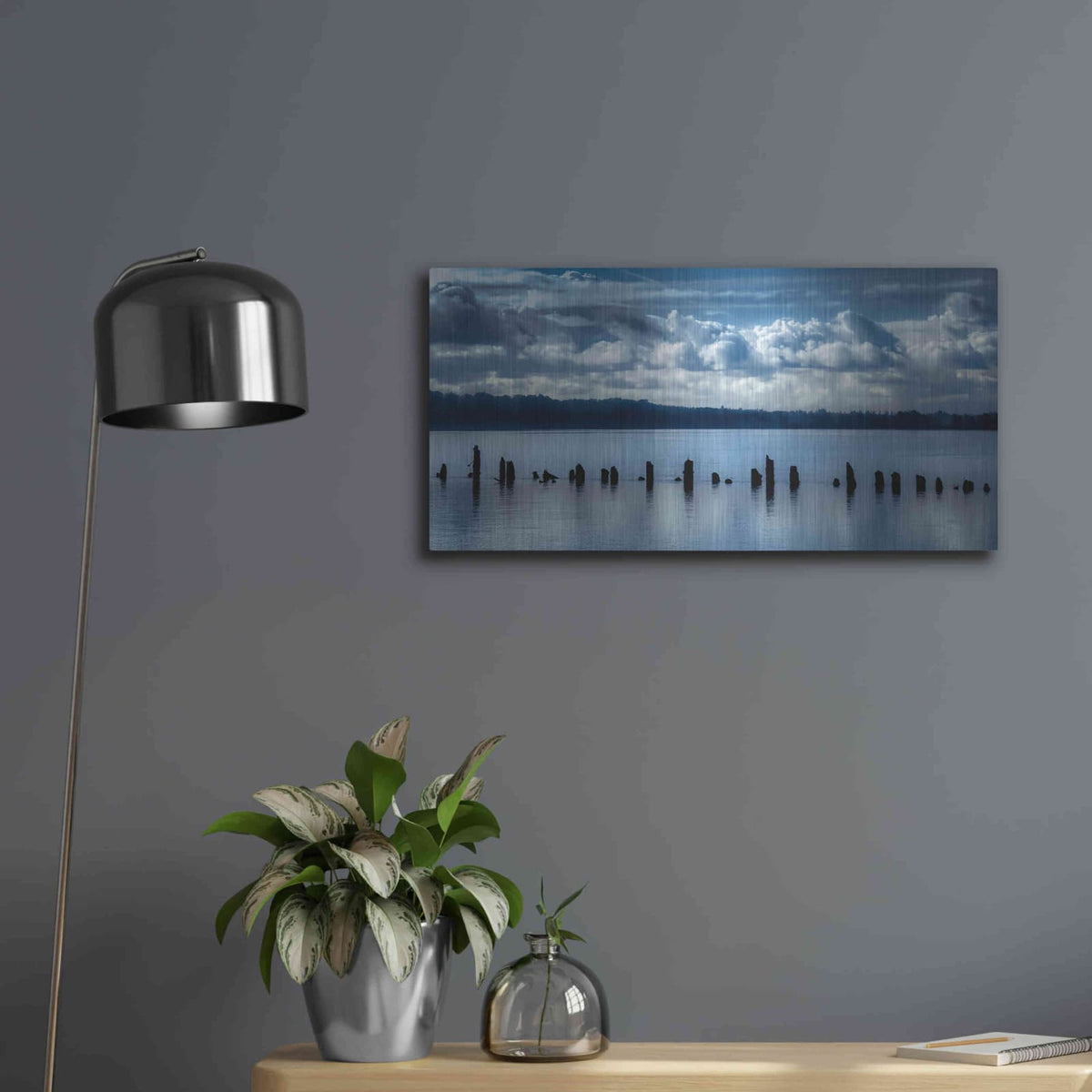 'Genteel Morning On The River' by Don Schwartz – Metal Wall Art, 24x12 room view