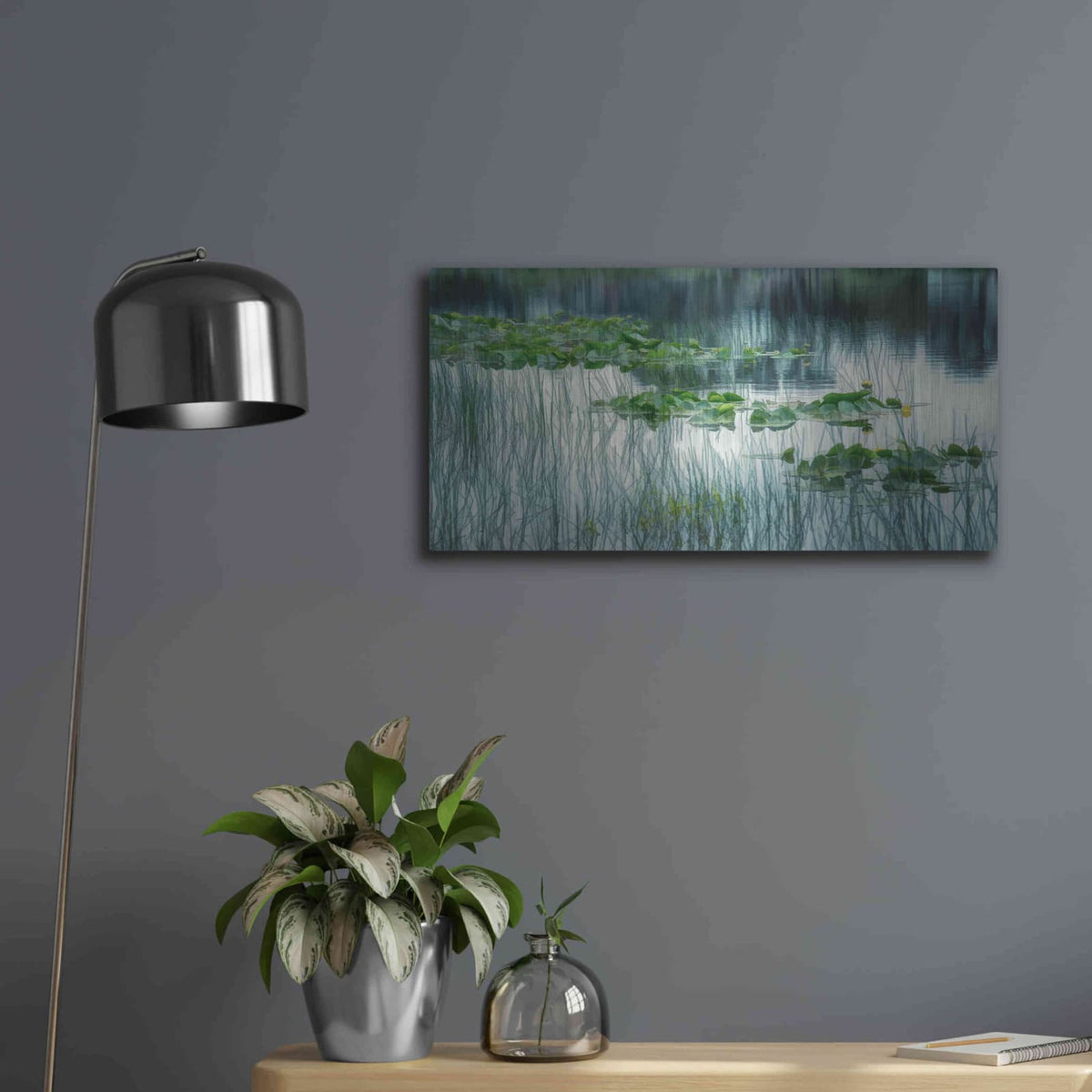 'Lakeside In Spring' by Don Schwartz – Metal Wall Art, 24x12 room view