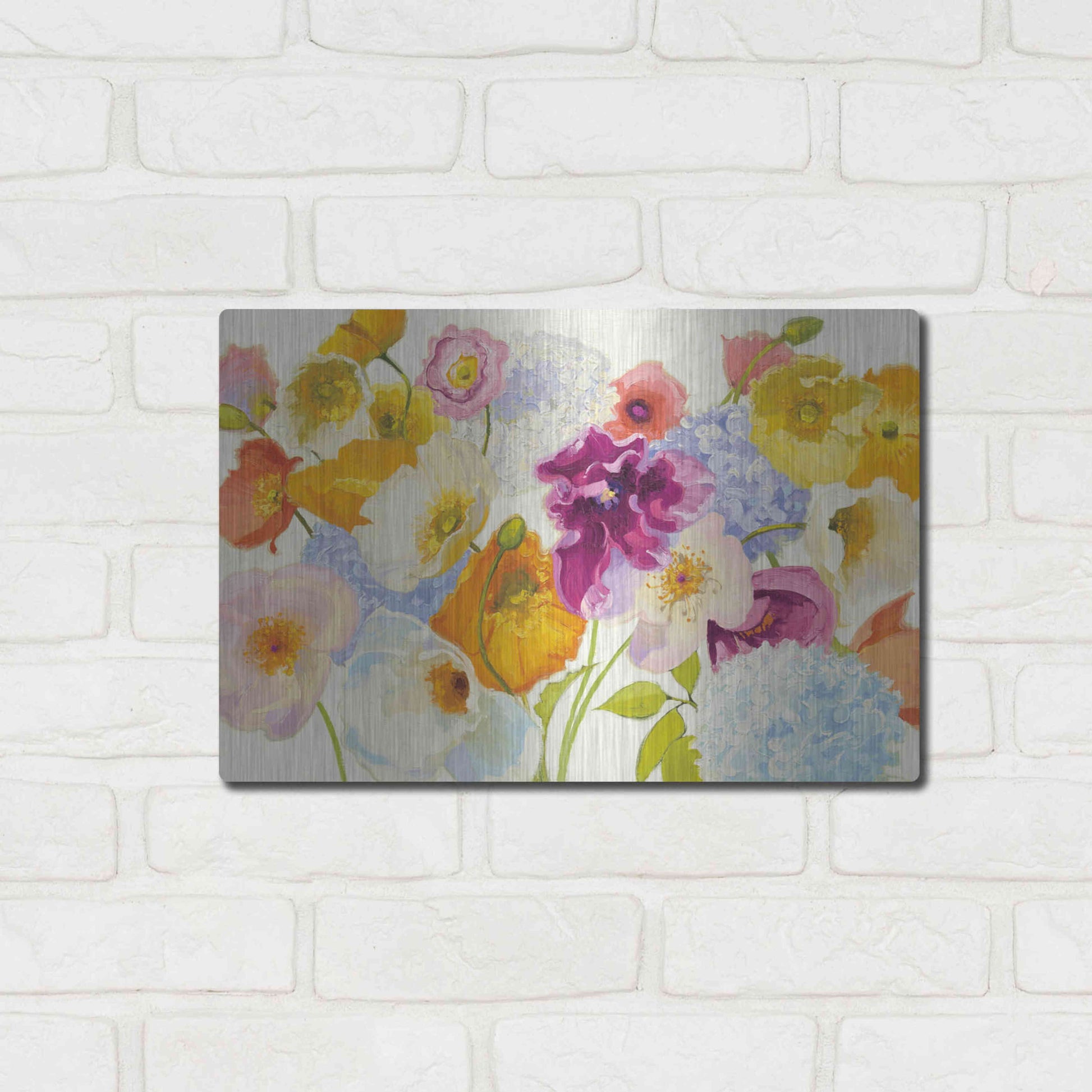 Luxe Metal Art 'For Paris on White' by Shirley Novak, Metal Wall Art,16x12