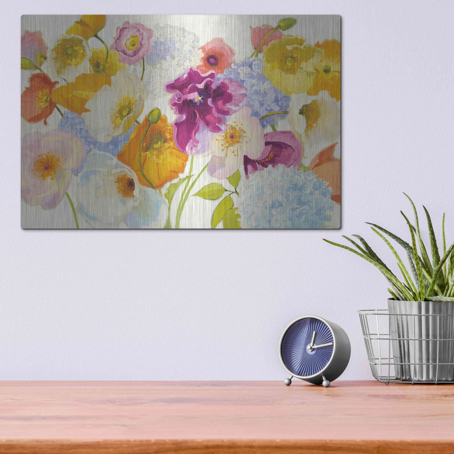 Luxe Metal Art 'For Paris on White' by Shirley Novak, Metal Wall Art,16x12