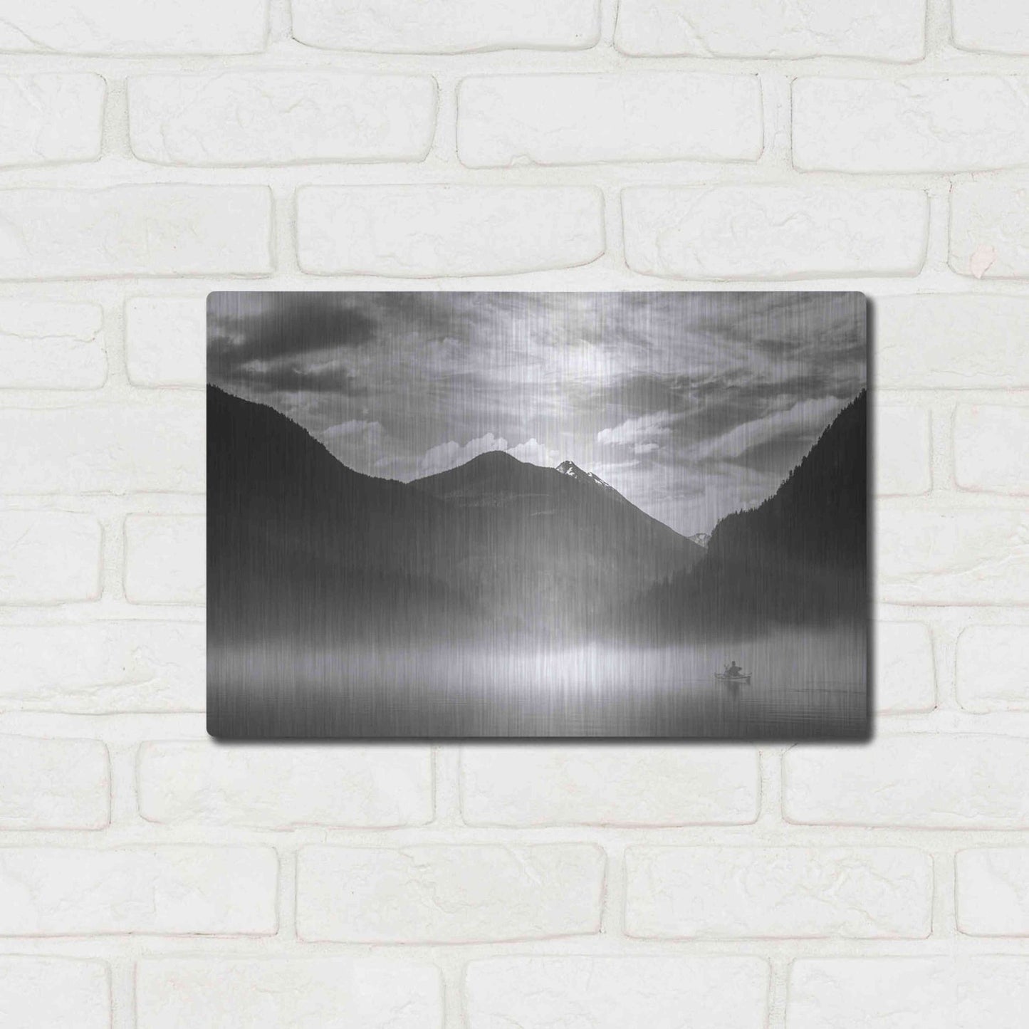 Luxe Metal Art  'Paddling Into The Mist Ii'  by Don Schwartz, Metal Wall Art,16x12