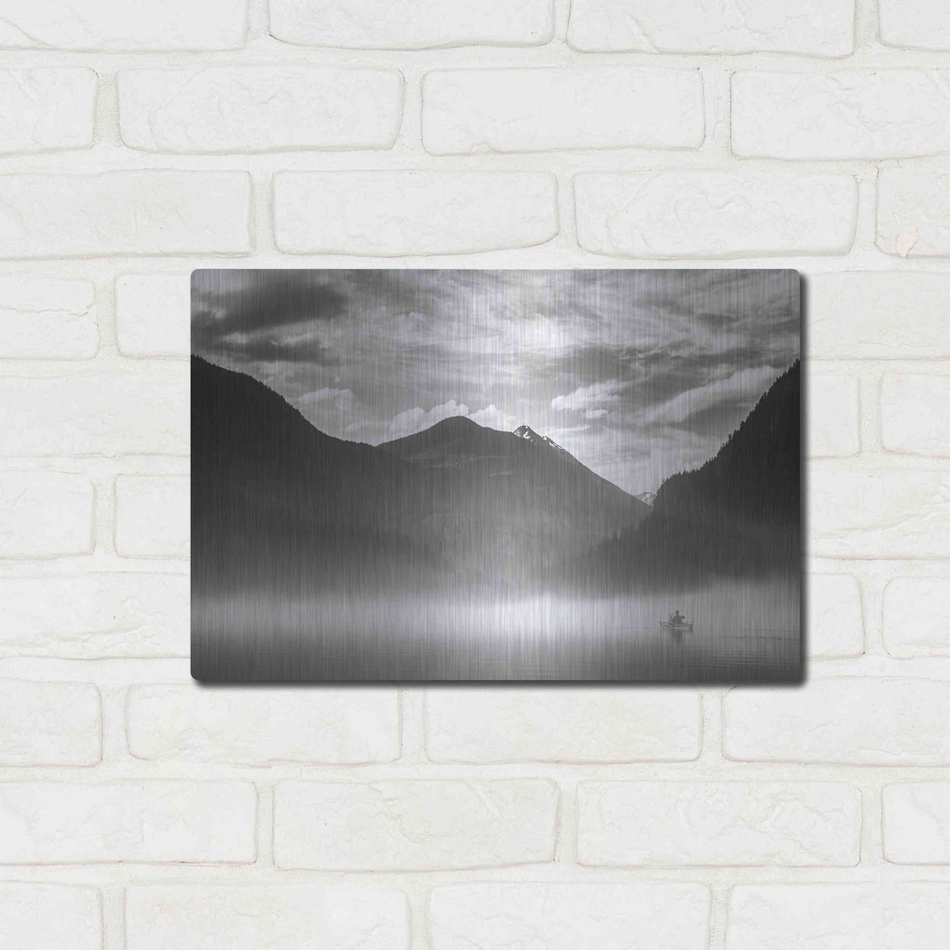Luxe Metal Art  'Paddling Into The Mist Ii'  by Don Schwartz, Metal Wall Art,16x12