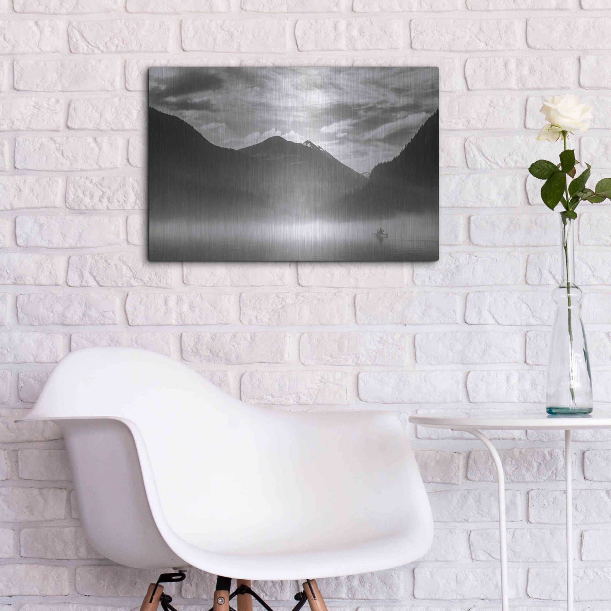 Luxe Metal Art  'Paddling Into The Mist Ii'  by Don Schwartz, Metal Wall Art,24x16